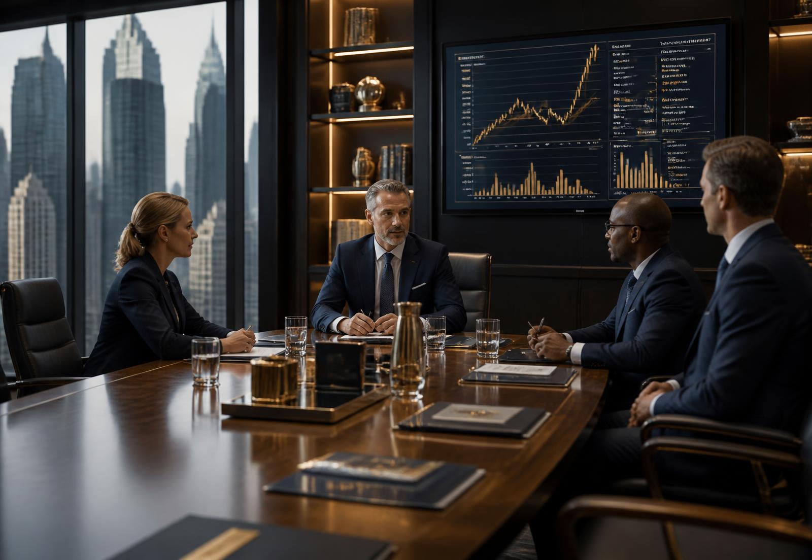 Finance leadership team in a boardroom